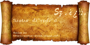 Szatur Árpád névjegykártya