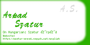 arpad szatur business card